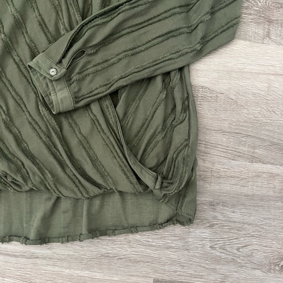 Anthropologie Maeve Audre wrap top olive green small - Picture 7 of 10